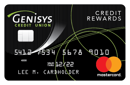 Genisys Credit Union Credit Rewards Mastercard® shown